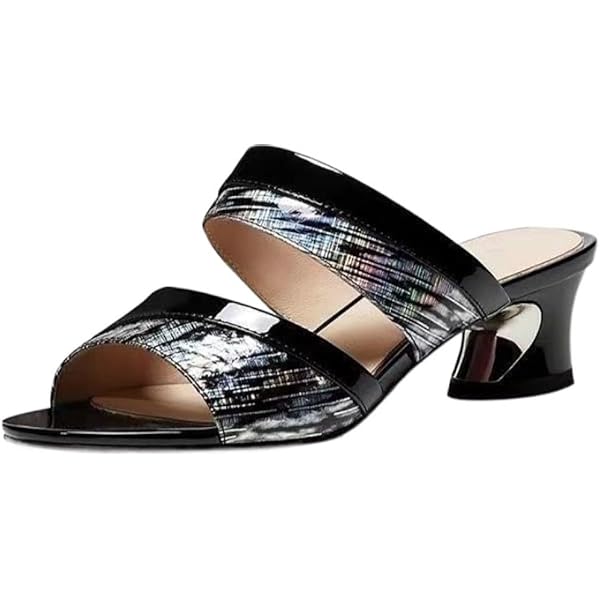 ストライプデザイン ヒール付きミュール d17e55880d7422cd760e64cc7a666e